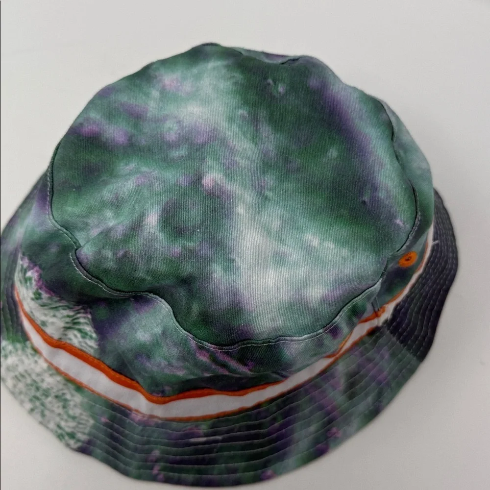 Green and Orange Tie Dye Style Bucket Hat Kids